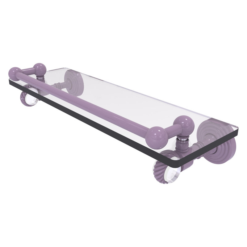 Tablette en verre avec accents torsadés, collection Pacific Grove, H 3,5 po x l 16 po x P 5,5 po, Lavande