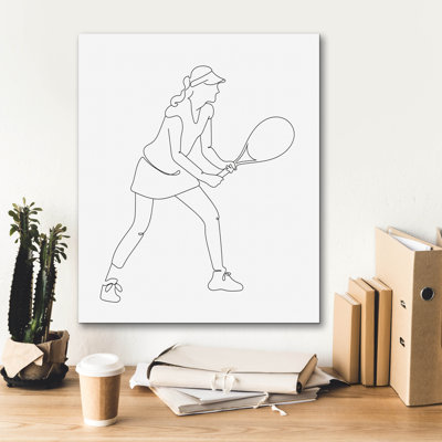 «Epic Graffiti» «Tennis Player» par Sabrina Balbuena, art mural sur toile, 20 po x 24 po