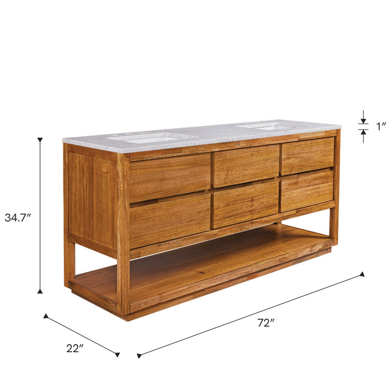 72'' W Double Vanity, Mangowood