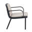 Fauteuil club d'extérieur en polypropylène Luna, structure noire avec coussin beige, ensemble de 2