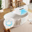 47 in  × 28 in  Acrylic Freestanding Bathtub-Acrylic Soaking Tubs in Glossy White, Oval Shape Freestanding Bathtub With Chrome Overflow and Pop-Up Drain CUPC Certificate