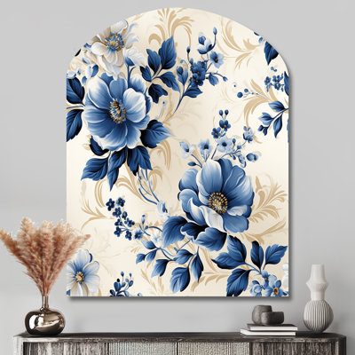 Bromley - Asymmetrical floral Metal Wall Decor, Arch Metal Wall Sculpture Print