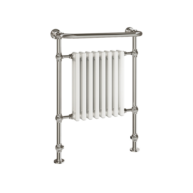 26.5"x37" Flanders Traditional Electric Hardwired Towel Warmer - Polished Nickel, Fluid Filled, Radiator Design, Includes Programmable Smart Switch, Lifetime Warranty