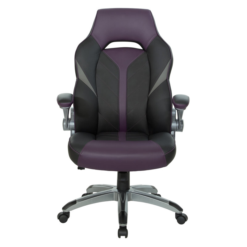 Chaise de bureau avec appui-tête Orion, Noir/mauve