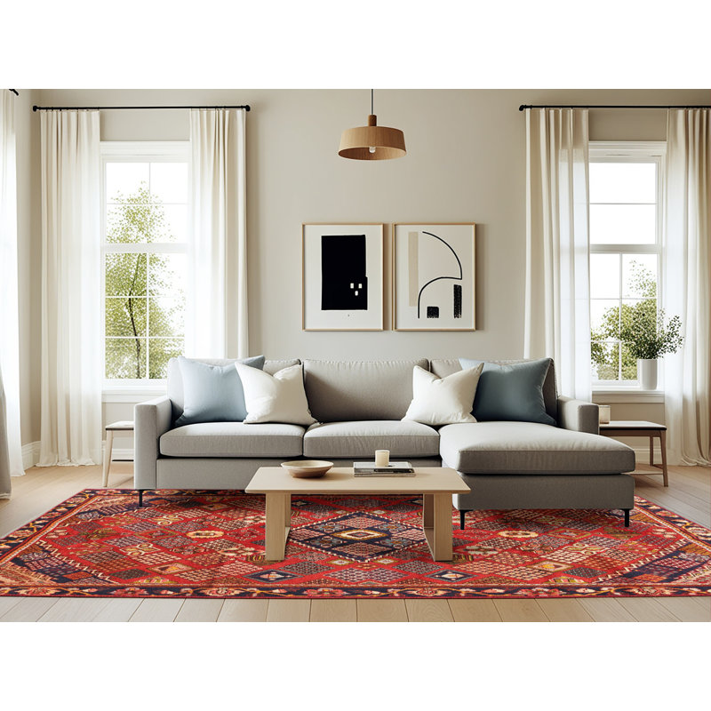 Geometric Indoor Rug, Rectangle 6' x 9'