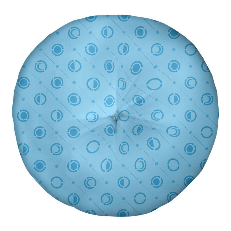 Coussin de sol à phases de lune classiques, 26 po x 26 po, Aqua