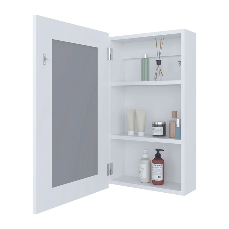 Pharmacie avec miroir inclus, Blanc