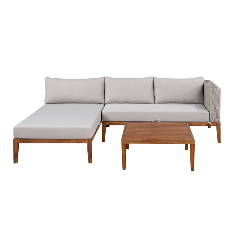 Ensemble de conversation modulaire avec coussins 3 pièces Rayoshann