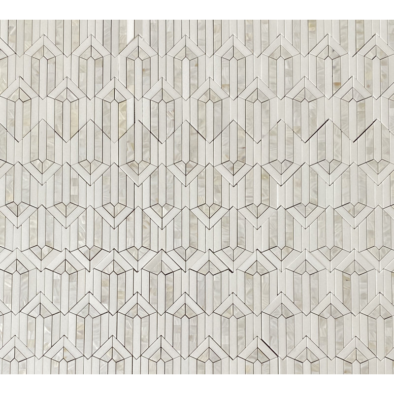 12.5" x 13.5" Marble Mosaic Wall Tile