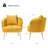 Letona 28.74" W Velvet Barrel Chair with gold metal legs-2032695246