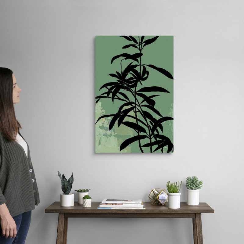 «Green Silhouette II», art mural sur toile, Toile tendue, H 30 po x l 20 po