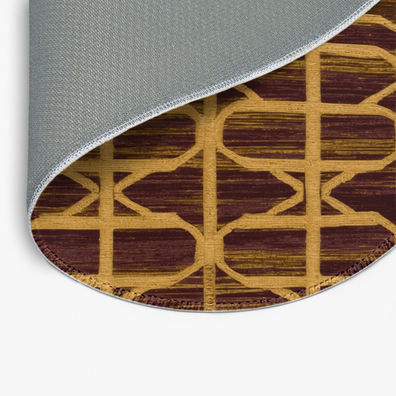 Tapis brun intérieur et extérieur Trellis, Rond 5 pi
