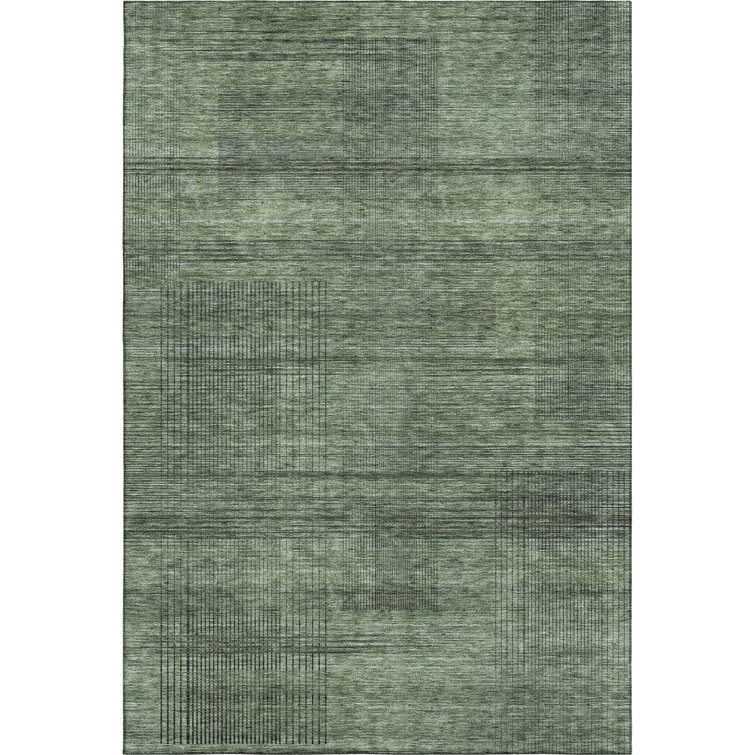 Premium Machine Washable Prisco Olive Rug