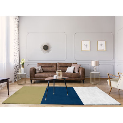 Tapis doré/bleu