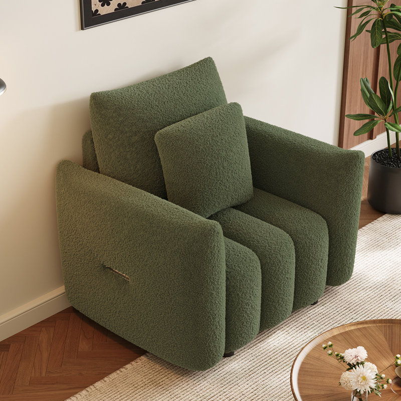 Fauteuil d'appoint en tissu 38 po avec siège moelleux, Vert