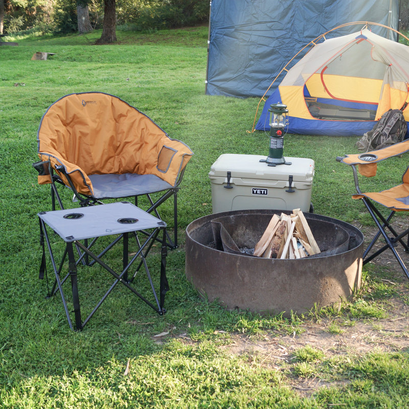 Chaise de camping Cozy Club, Jaune/gris