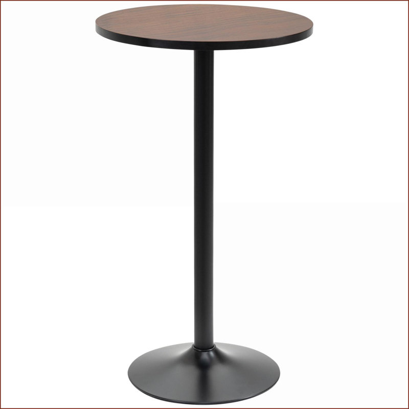 Rustic 42'' Bar Height Round Coffee Table – Elm Wood Top, Industrial Steel, Natural Warmth for Casual Chats