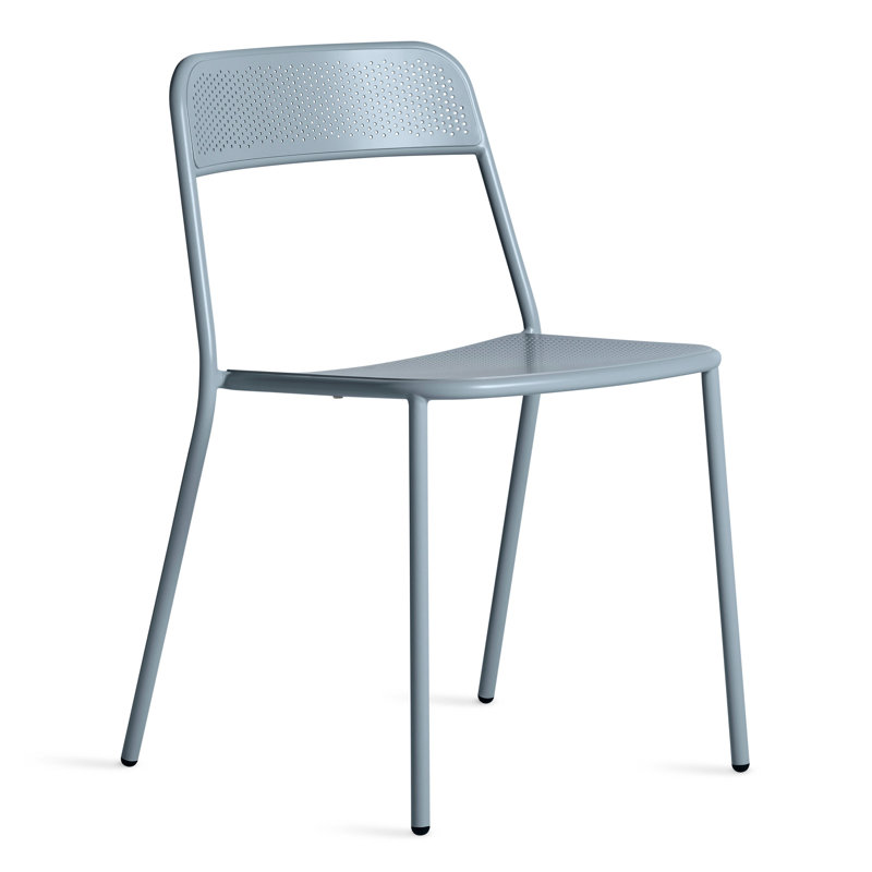 Trim Outdoor Dining Side Chair, Gray Blue