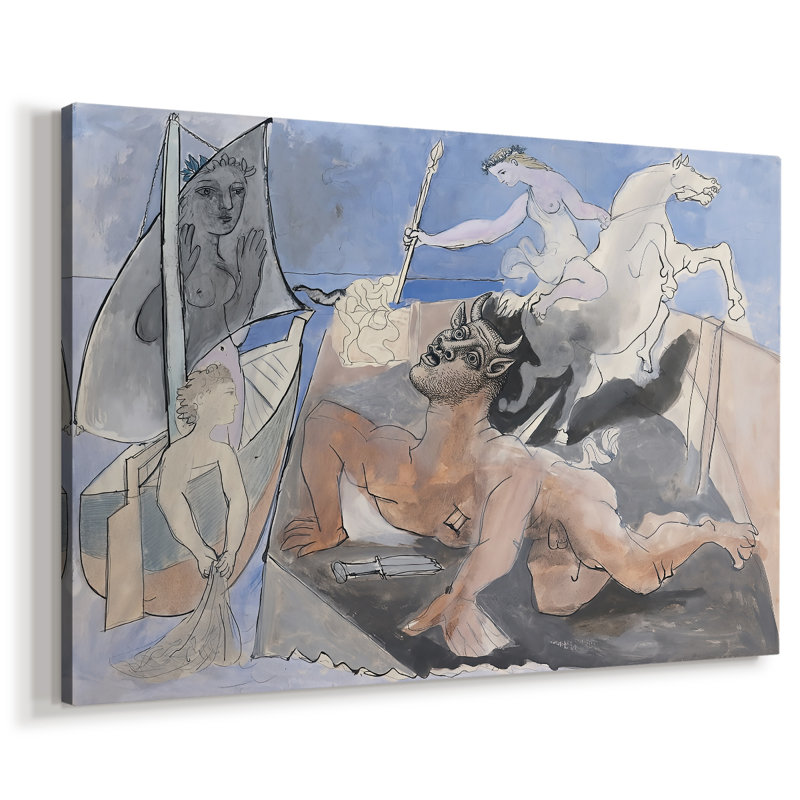 Conception de rideau pour "Le 14 juillet" (composition Minotaure) - Pablo Picasso - Toile tendue avec châssis - 1936, 32 x 48