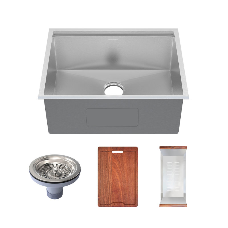 Rivage Basin Undermount Kitchen Workstation Sink, 30 in x 19 in, Single