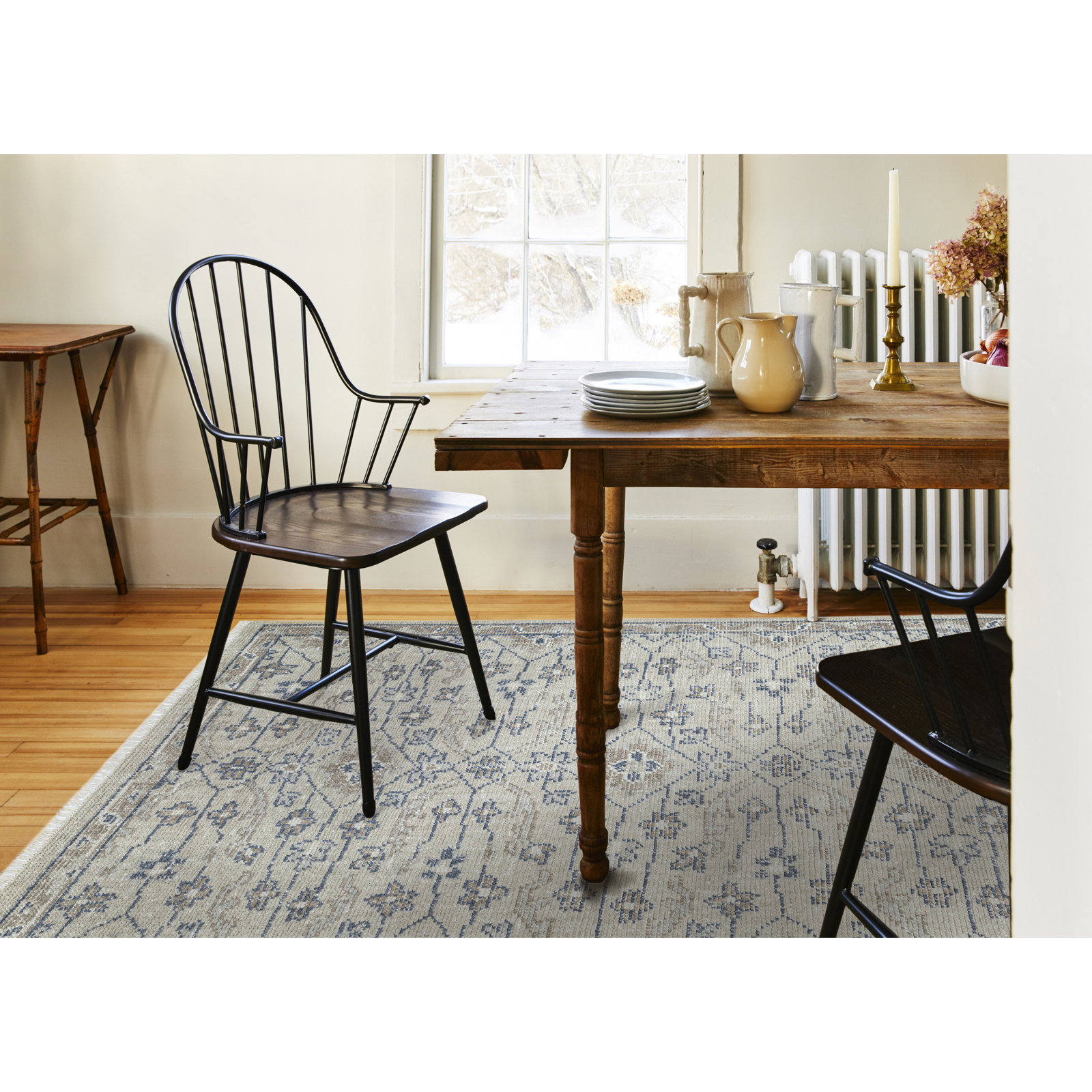 Hand-Woven Floral Rug, Rectangle 7'6" x 9'6"