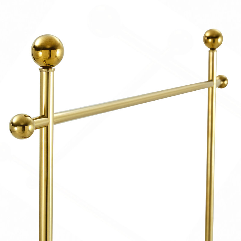 Cintre en acier inoxydable, portemanteau en bois massif de couleur noyer double, conception de 68,9 po de hauteur avec cloison en bois massif (une armoire pour plusieurs utilisations)