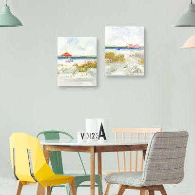 " Sketchy Beach I, Sketchy Beach II " 2 - Pieces