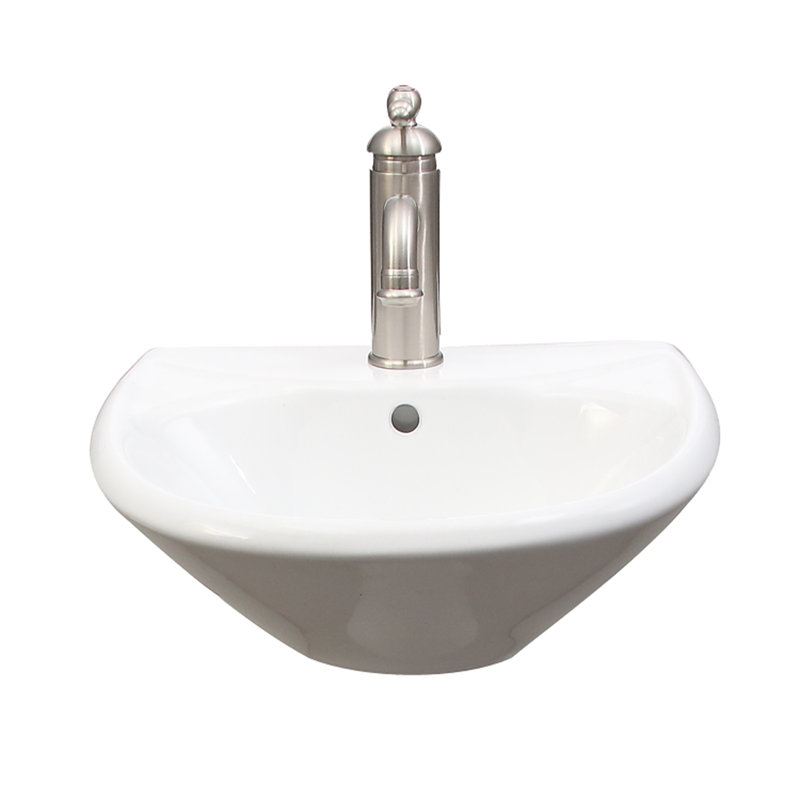 Barclay 14.87'' White Vitreous China U-Shaped Bathroom Sink with Overflow