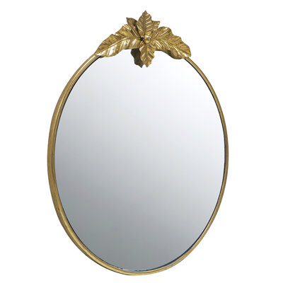 Gold Metal Frame Large Round Wall Mirror, Decorative For Living Room Bedroom 36" X 41" Mirror With Sophistication, Enhancing