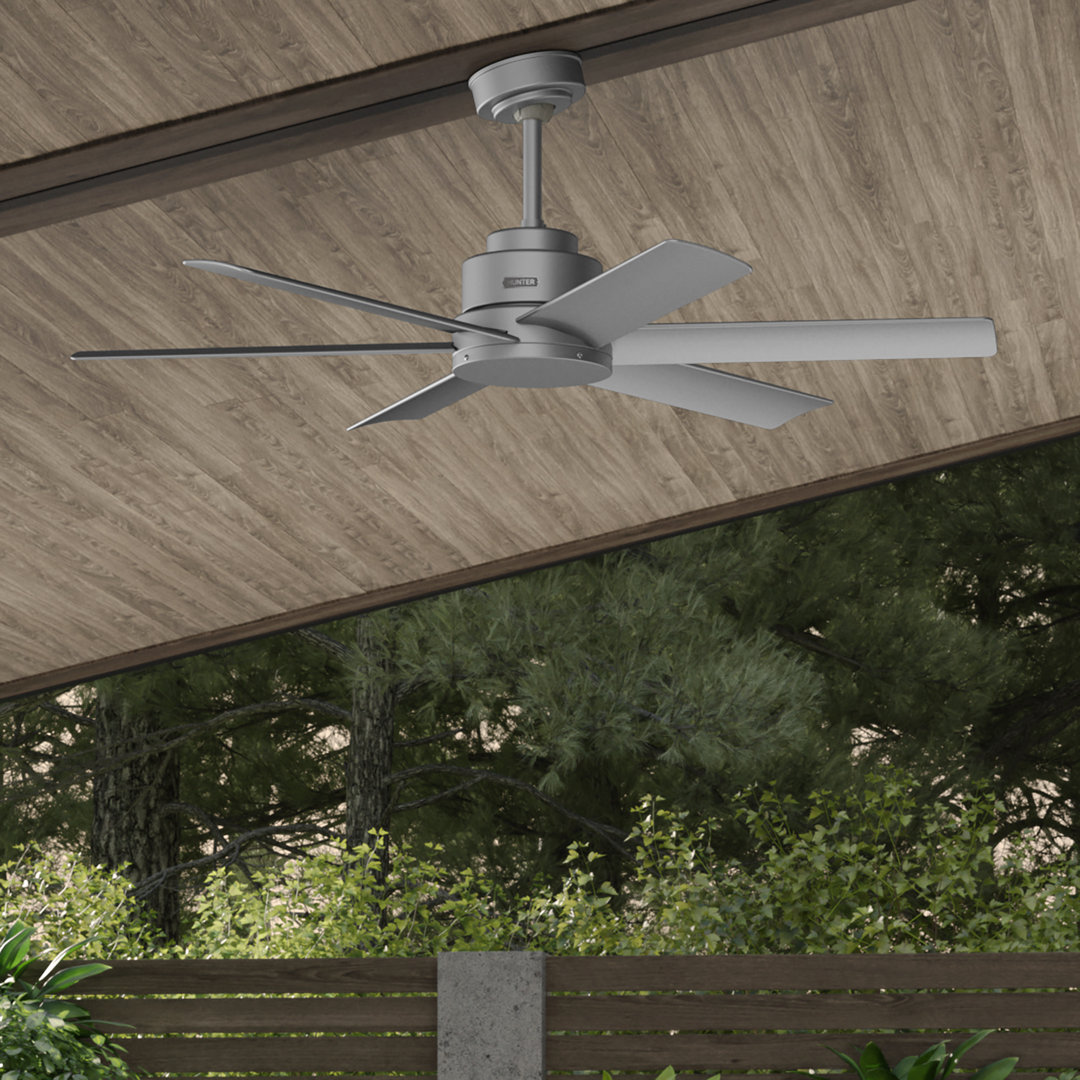 Kennicott 52" 6 - Blade Modern Outdoor / Indoor Ceiling Fan with Wall Control Hunter Fan 