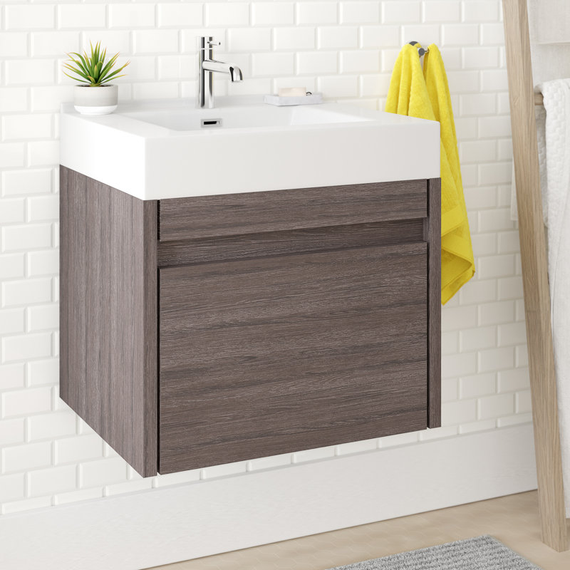 Hampden 24" Single Bathroom Vanity Set, Dark Oak
