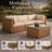 Montara 4 Piece Modular Outdoor Patio Furniture Set - Weather-Resistant Wicker Rattan Patio Set with Outdoor Couch and Coffee Table for Backyard, Porch, Deck or Poolside (Tan/Cream)-1805188941