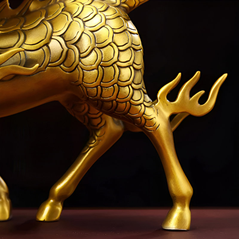 Figurine traditionnelle en laiton Qilin