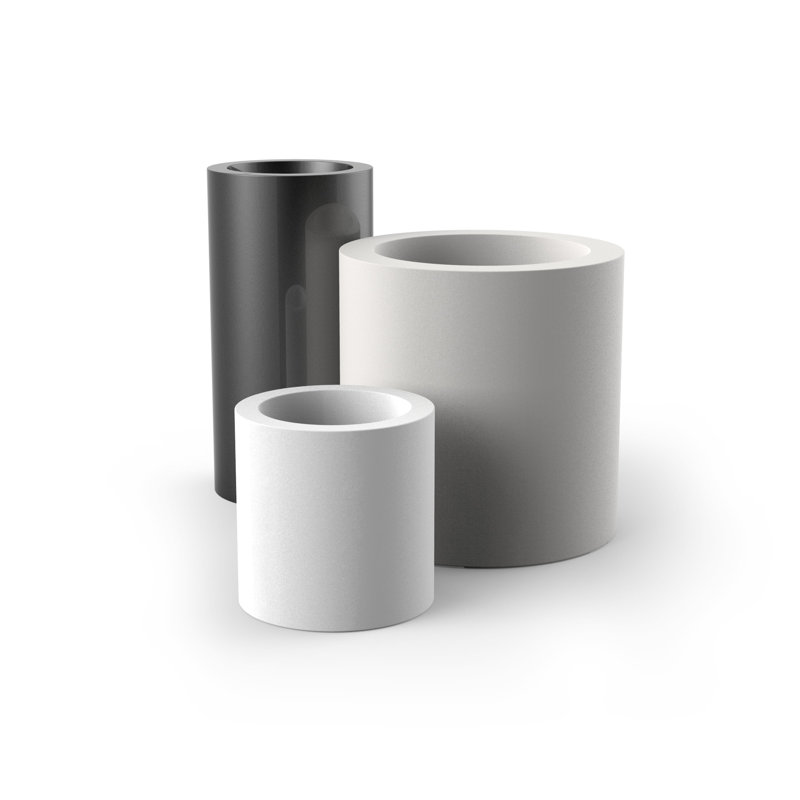 Cilindro Resin Pot Planter, White, 31.5" H x 31.5" W x 31.5" D