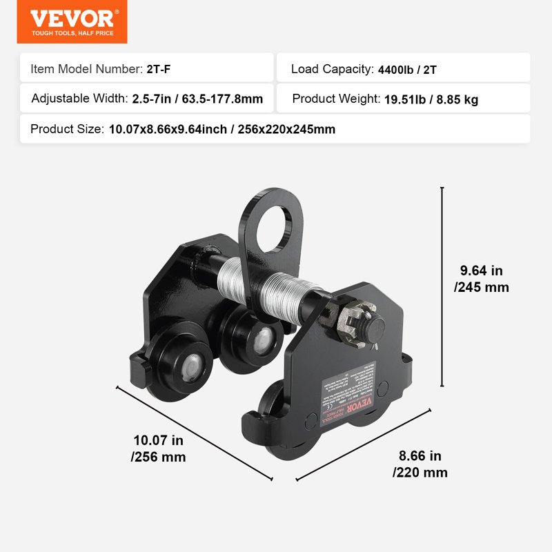 Manual Trolley Accessory, 10.8cm H x 26.8cm W x 22.7cm D