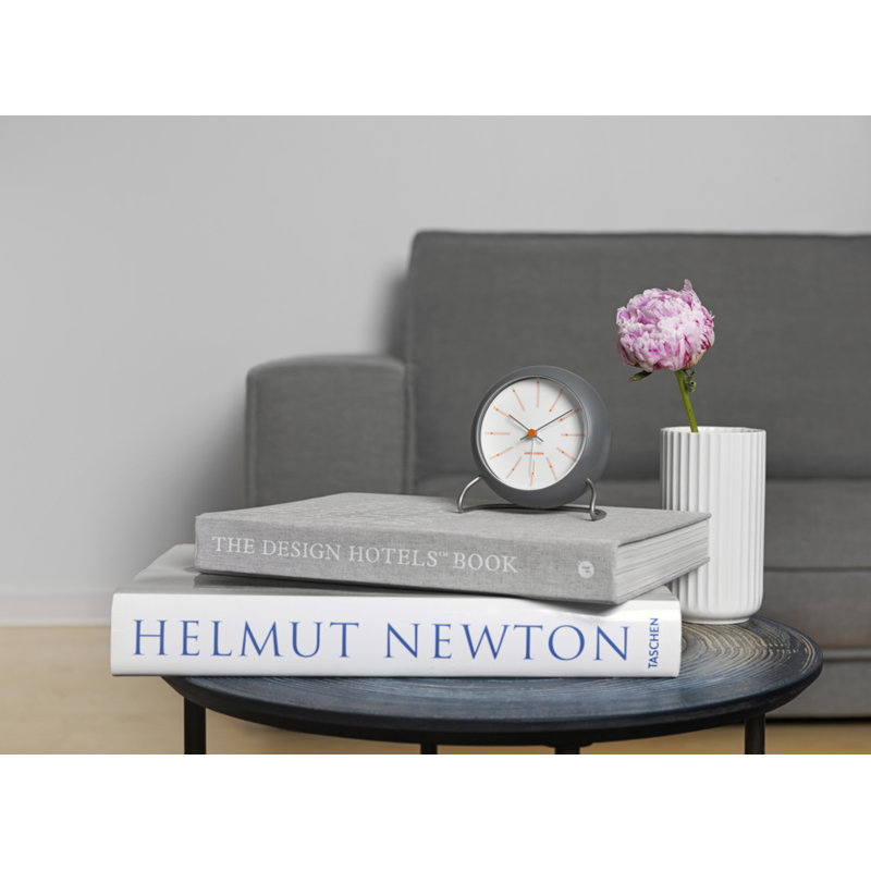 Bankers Electric Clock, White/Dark Gray