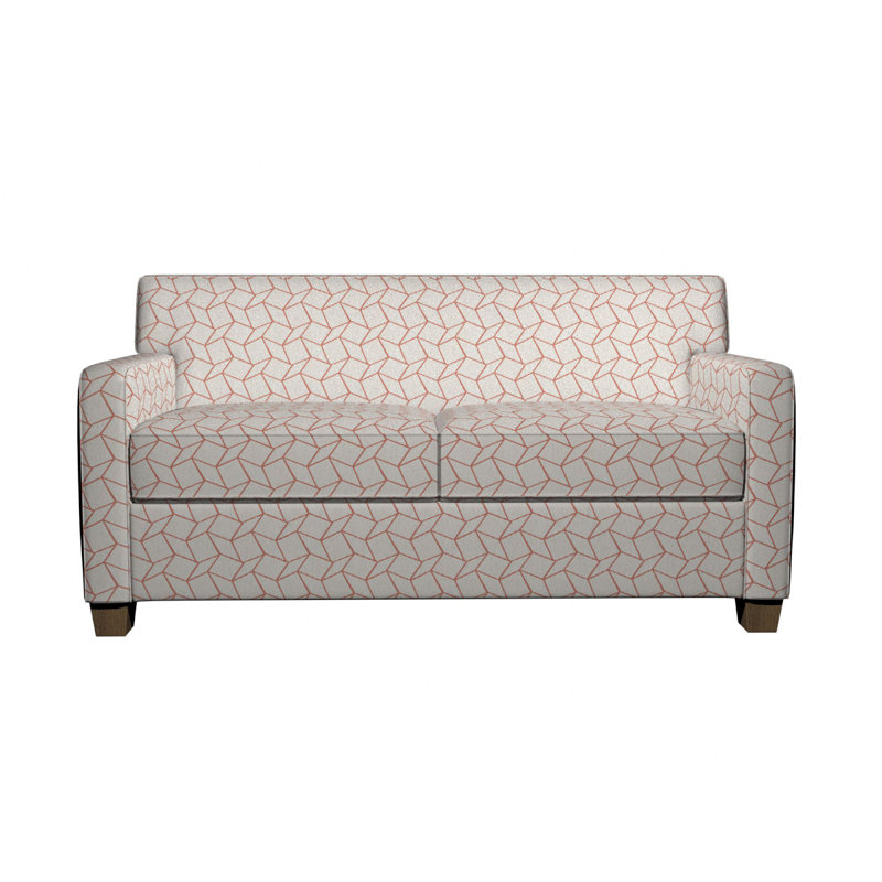 Tissu de lin géométrique, Blanc / Rose