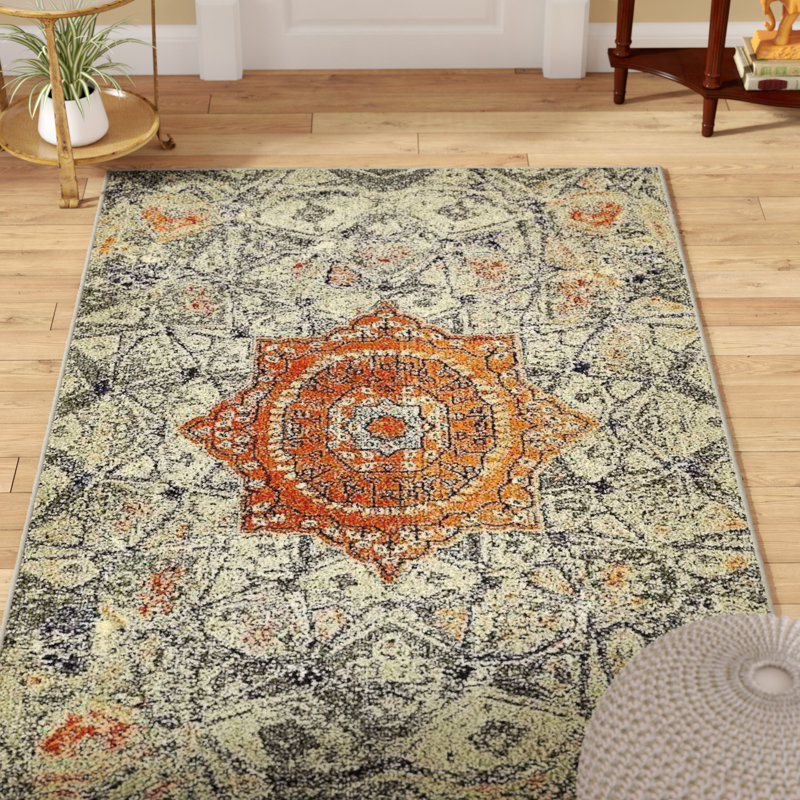 Dimonetta Washable Geometric Indoor Rug, Rectangle 5'1" x 8'