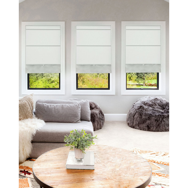Semi Sheer Roman Shade, 31"W X 64"L, Gray