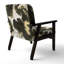 Fauteuil rembourré en velours moderne à motif abstrait avec textures bleues et dorées II-118659407-118659417