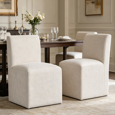 Ritney Upholstered Fabric Parsons Design Modern Traditional Dining Chair