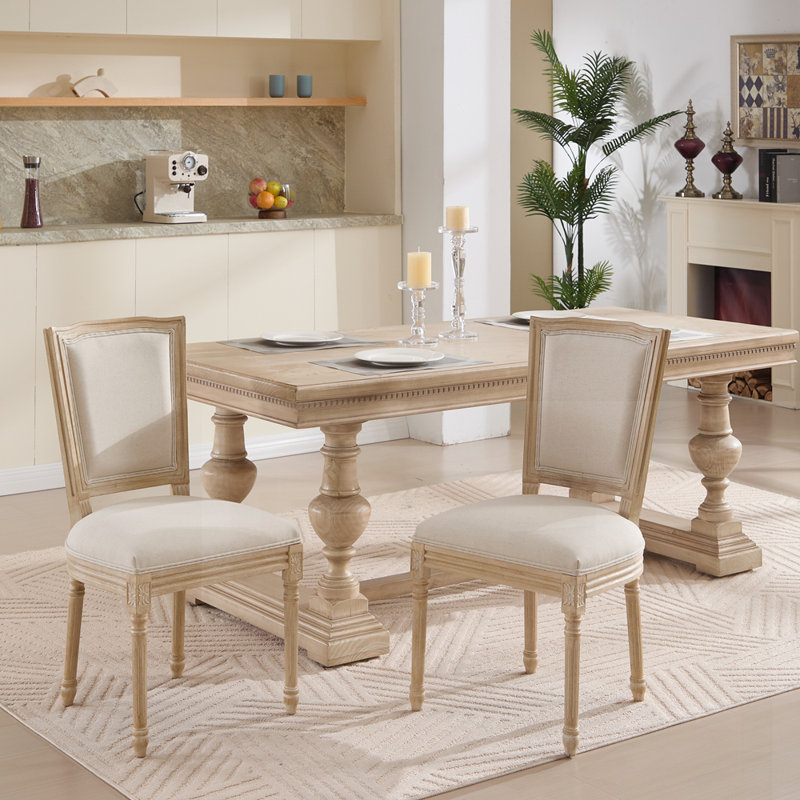 Chaises de salle à manger de style champêtre français, rembourrées avec un dossier en forme de T, des techniques de tréfilage et de sculpture, démontables pour un rangement facile et une utilisation polyvalente dans les salons, les cuisines et les r