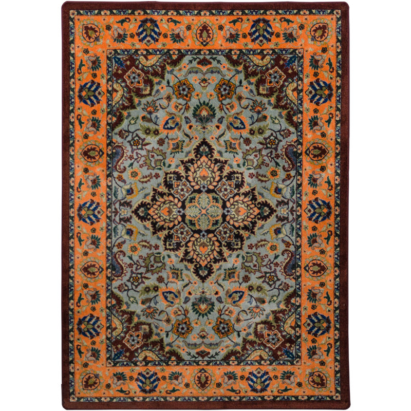 Tapis oriental orange / brun Prriot, Rectangle 3 pi 10 po x 5 pi 4 po