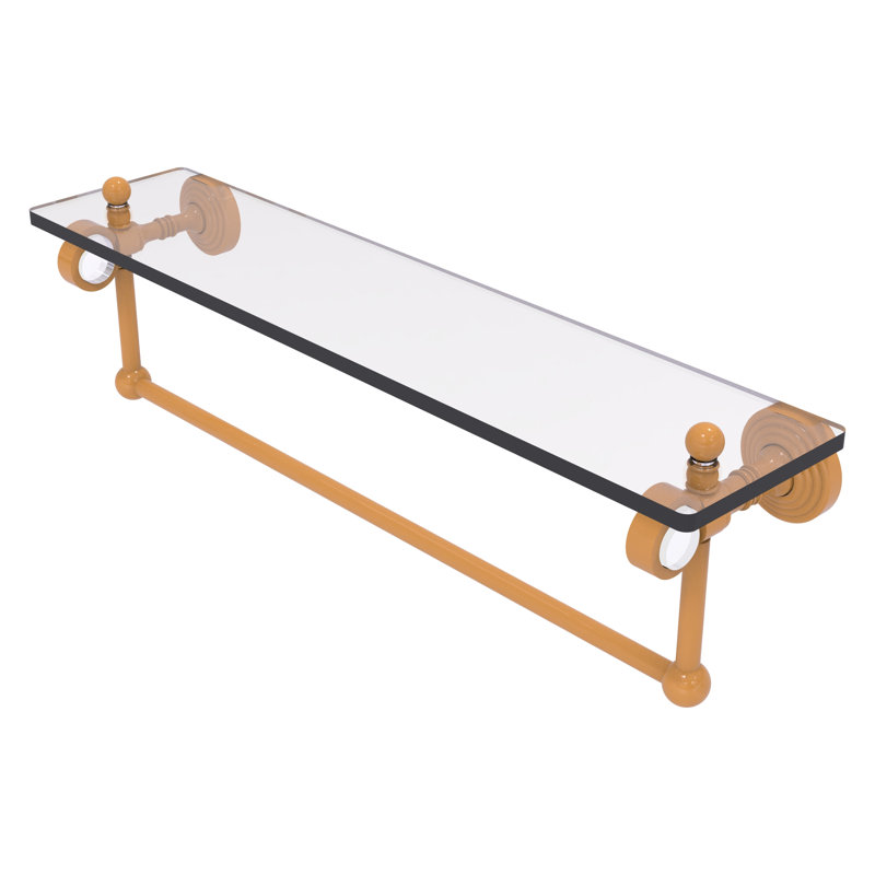 Pacific Grove Floating Shelf with Towel Bar, 6.4" H x 22" W x 5.125" D, Shaded Beige