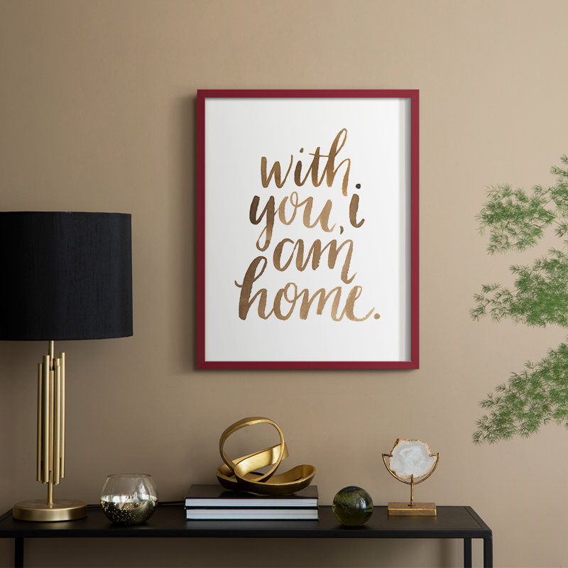 «L Love You I», reproduction encadrée - bois massif, H 15 po x l 12 po, Rouge