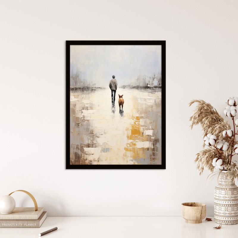 Dog Walkers Dream Simple Calm Neutral - Single Picture Frame Print