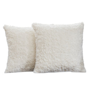 Throw Pillows with Inserts Included 18x18，set of 2 white soft square Decorative Throw Pillows for bed and couch,sofa pillows with Velvet covers and polyesters insert for Living Room or Home Decor