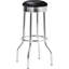 3 tables de bar noires avec un design rétro des années 1950, du métal et des tabourets pour la salle à manger