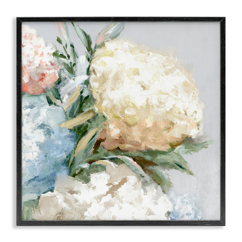  Close Up Hydrangea Blossom Grey Framed Giclee Art by Alex Black, Giclée encadrée noir minuit, H 12 po x l 12 po