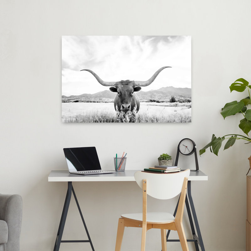 Art mural contemporain Longhorn, H 24 po x l 36 po
